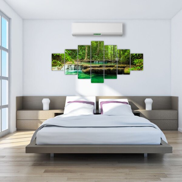 Obraz - Vodopád Erawan v Kanchanaburi, Thajsko (210x100 cm)