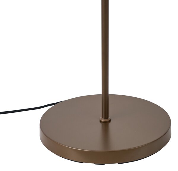 Hotelová elegantní stojací lampa tmavě bronzová s jantarovým sklem 2-světla - Stavelot