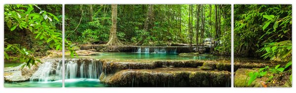 Obraz - Vodopád Erawan v Kanchanaburi, Thajsko (170x50 cm)