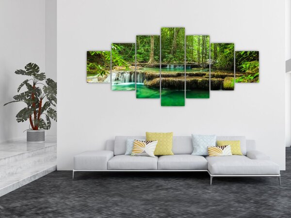 Obraz - Vodopád Erawan v Kanchanaburi, Thajsko (210x100 cm)