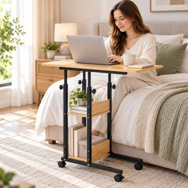 Stolek na notebook 80x40 cm SPRINGOS Lineo HF0060 světle hnědý