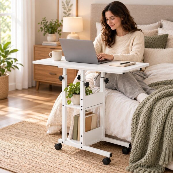 Stolek na notebook 80x40 cm SPRINGOS Lineo HF0059 bílý