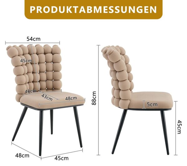 Jídelní židle - Židle - Sedací křeslo - Sada židlí - Designová židle - Světlě šedý samet - Černé kovové nohy