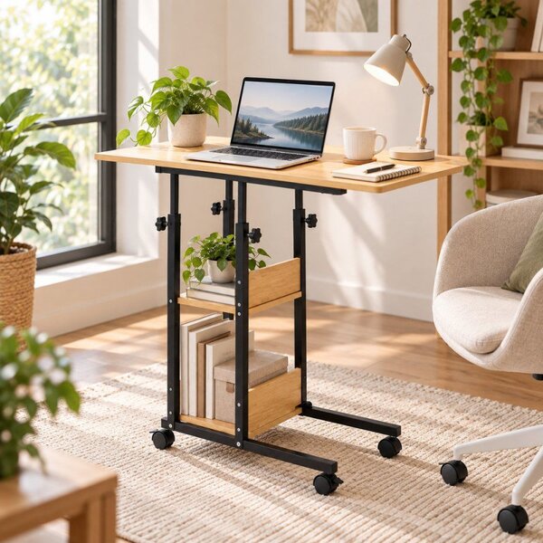 Stolek na notebook 80x40 cm SPRINGOS Lineo HF0060 světle hnědý