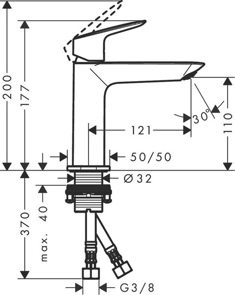 Hansgrohe Logis umyvadlová baterie stojící černá 71253670