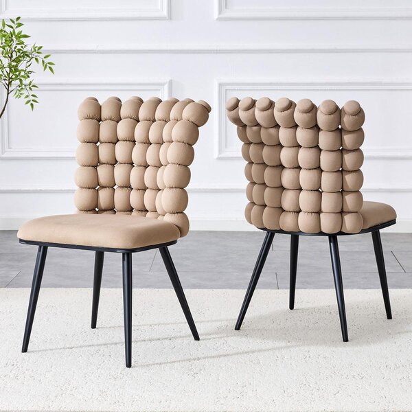 Jídelní židle - Židle - Sedací křeslo - Sada židlí - Designová židle - Světlě šedý samet - Černé kovové nohy