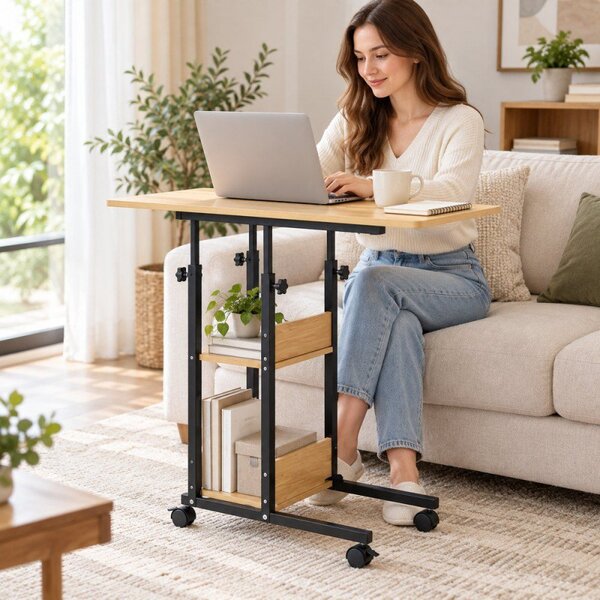 Stolek na notebook 80x40 cm SPRINGOS Lineo HF0060 světle hnědý