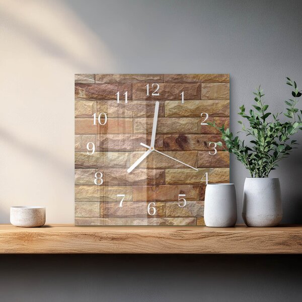 Skleněné hodiny Cihlový zskb-30x30-00090115