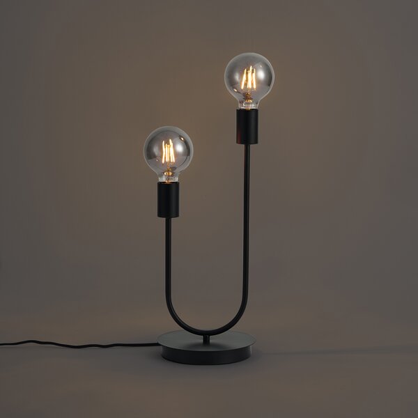 Stolní lampa Art Deco černá 2-světla - Tuning