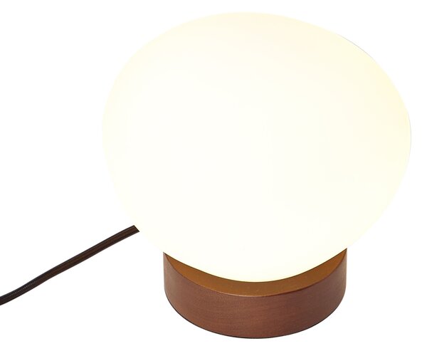 Japandi stolní lampa dřevěná s opálovým sklem - Sally