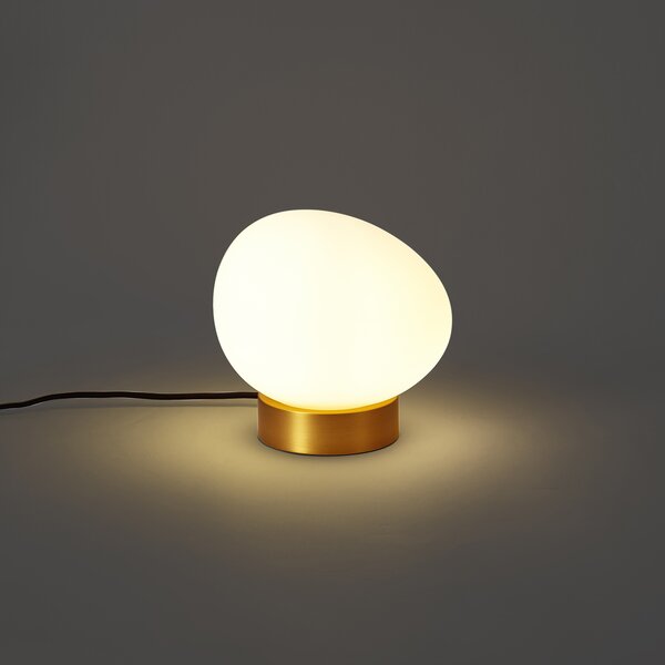 Designová stolní lampa mosazná s opálovým sklem - Sally