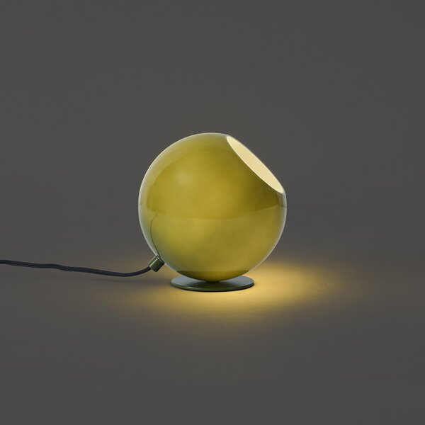 Retro stolní lampa zelená se sklem - Mabel
