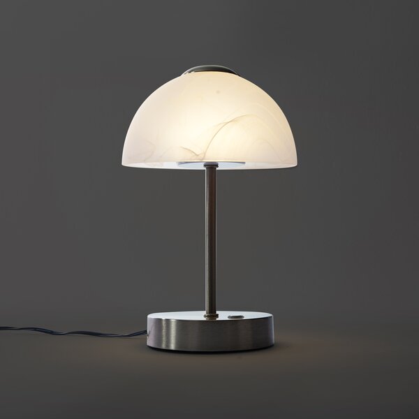 Designová stolní lampa ocelová s opálovým sklem vč. LED stmívatelná - Joya