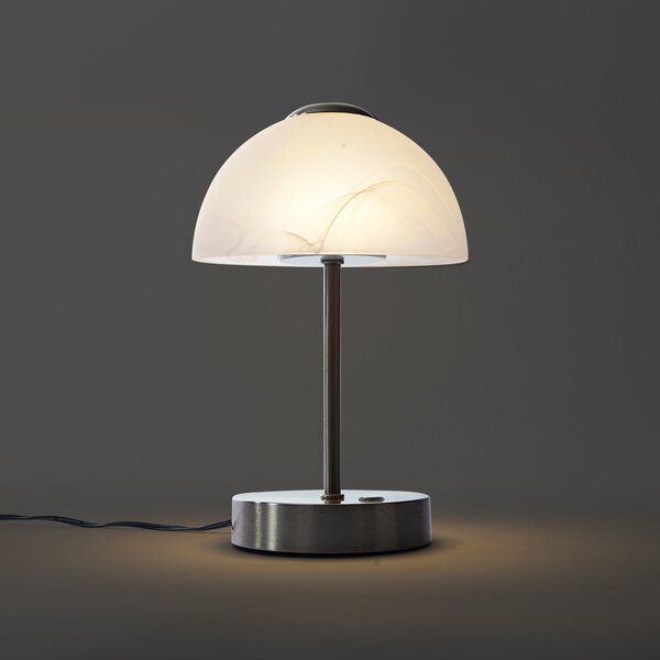 Designová stolní lampa ocelová s opálovým sklem vč. LED stmívatelná - Joya