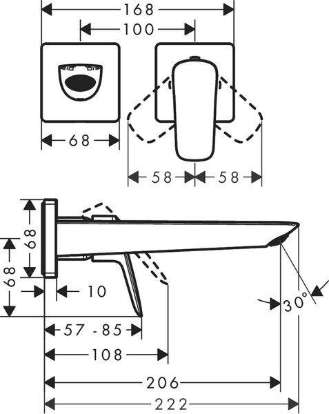 Hansgrohe Logis umyvadlová baterie pod omítku černá 71256670
