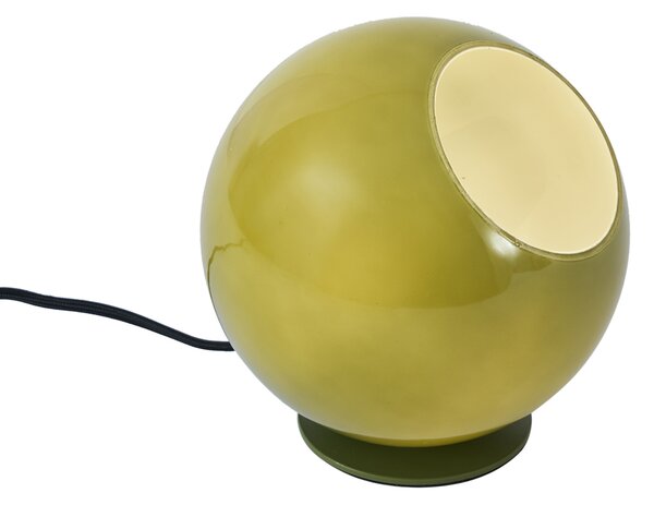 Retro stolní lampa zelená se sklem - Mabel