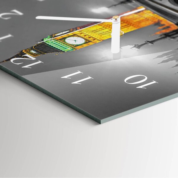 Skleněné hodiny Big Ben zskb-30x30-00083974