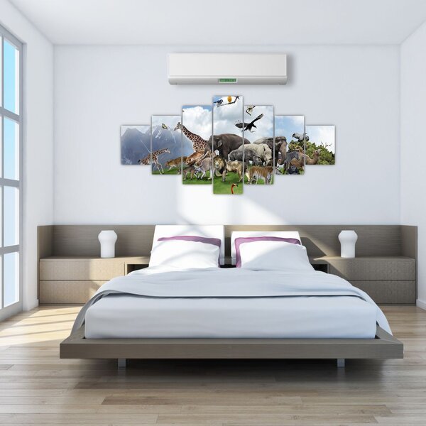 Obraz - Zvířátka na ostrově (210x100 cm)
