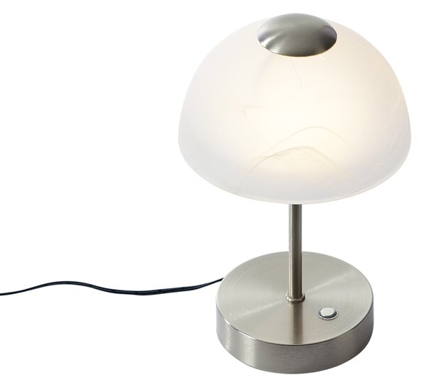 Designová stolní lampa ocelová s opálovým sklem vč. LED stmívatelná - Joya