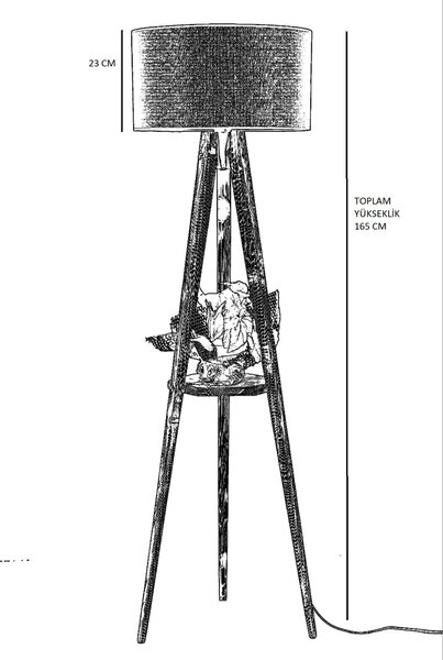ASIR Stojací lampa BORDO hnědá červená