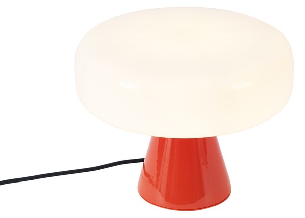 Retro stolní lampa červená s bílou - Knob
