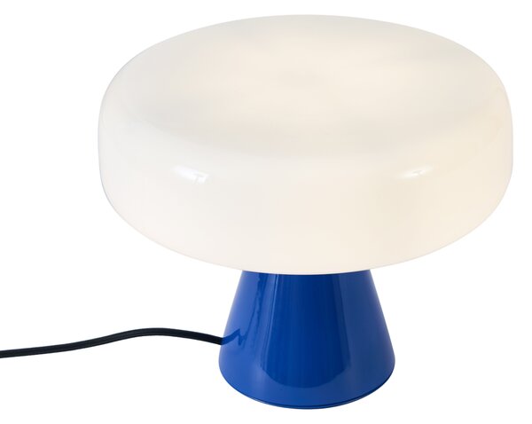 Retro stolní lampa modrá s bílou - Knob