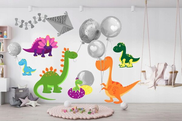 Samolepka na zeď veselý barevný dinosauři 60 x 120 cm