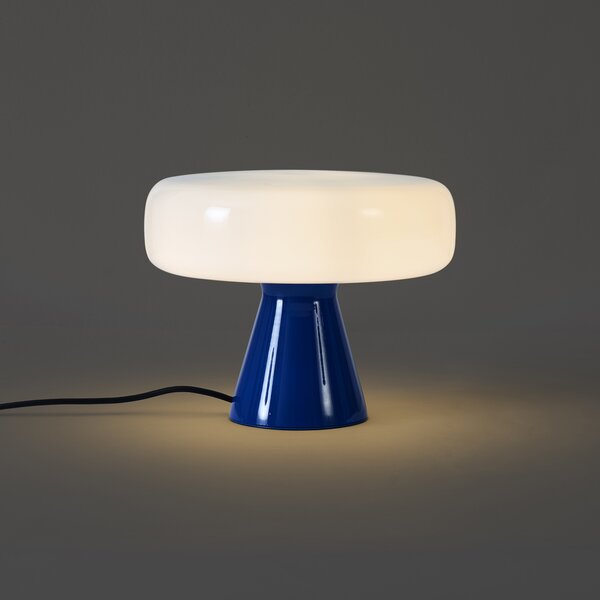 Retro stolní lampa modrá s bílou - Knob