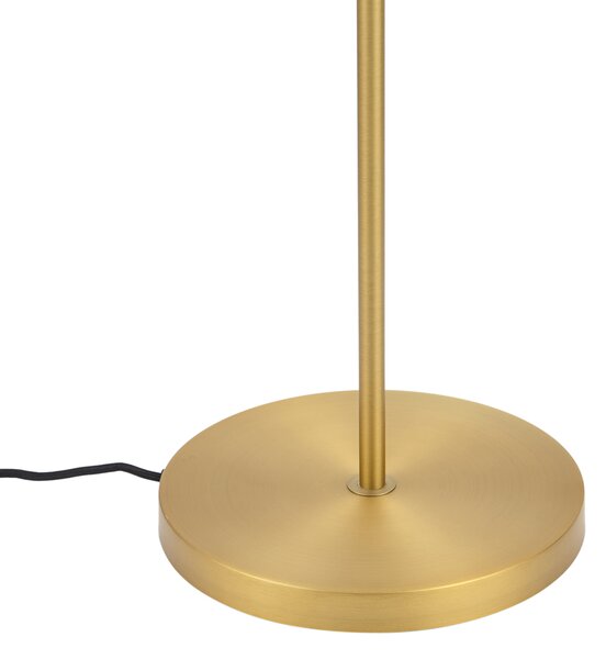 Designová stojací lampa bronzová s čirým sklem - Domo