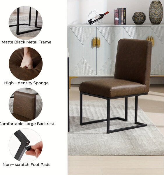 Jídelní židle - Židle - Židle s opěradlem ve tvaru sedáku - Kuchyňská židle - Židle do jídelny - Sada 2 kusů - Moderní design