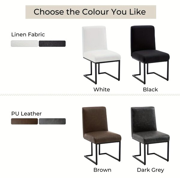 Jídelní židle - Židle - Židle s opěradlem ve tvaru sedáku - Kuchyňská židle - Židle do jídelny - Sada 2 kusů - Moderní design