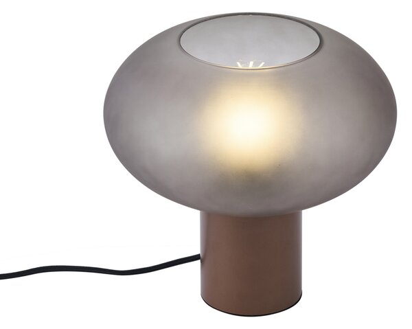 Designová stolní lampa bronzová s matně šedým sklem - Umbrella