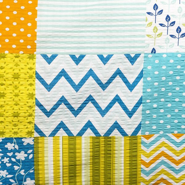 4Home Krepové povlečení Patchwork blue, 140 x 200 cm, 70 x 90 cm