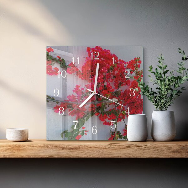 Skleněné hodiny Květiny zskb-30x30-00084814
