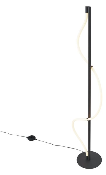 Moderní stojací lampa černá vč. LED 3-stupňové stmívání - Twirl