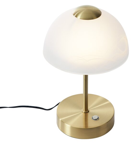 Designová stolní lampa zlatá s opálovým sklem vč. LED stmívatelná - Joya