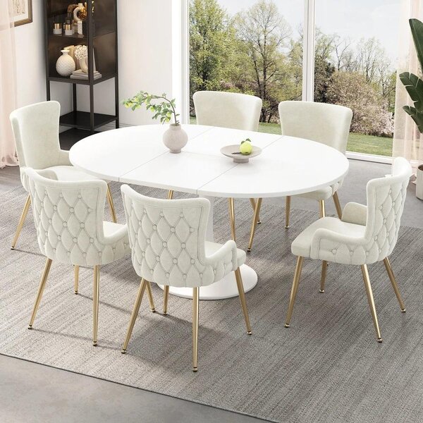 Jídelní židle - Sametové židle - Designové židle - Kovové nohy - Sada 4 kusů - Pohodlné