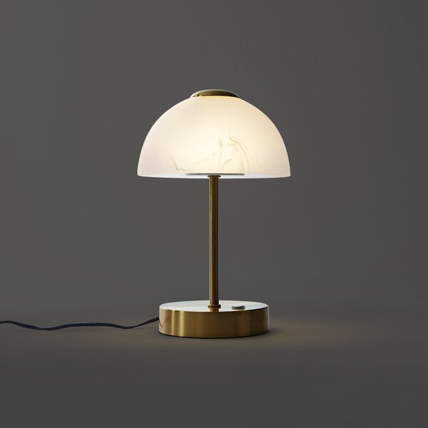 Designová stolní lampa zlatá s opálovým sklem vč. LED stmívatelná - Joya
