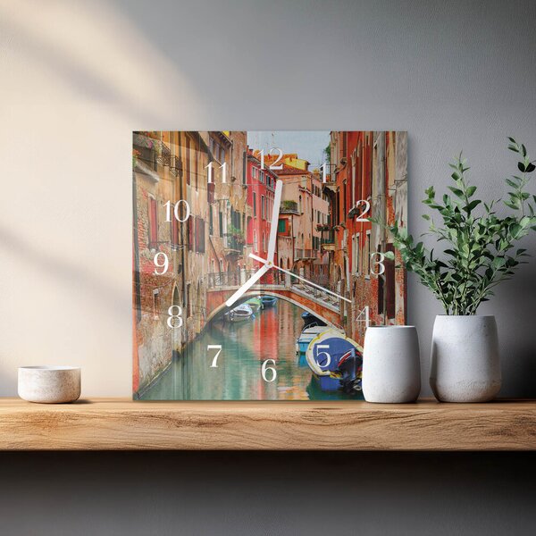 Skleněné hodiny Benátky zskb-30x30-00085707
