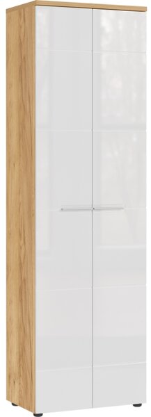 Bílá lesklá šatní skříň Germania Aledo 198 x 60 cm