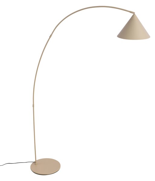 Retro stojací lampa béžová s bílým vnitřkem - Triangolo