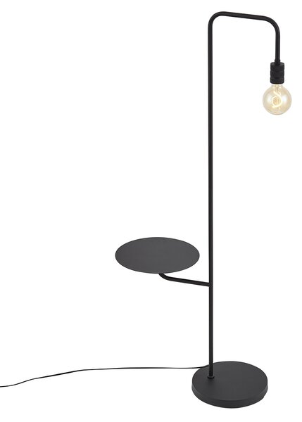 Moderní stojací lampa černá s kulatým stolem - Ostrich