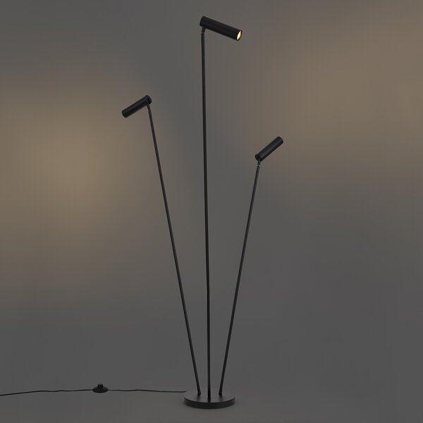 Moderní stojací lampa černá 3-světla GU10 35mm - Thomas