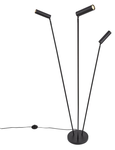 Moderní stojací lampa černá 3-světla GU10 35mm - Thomas