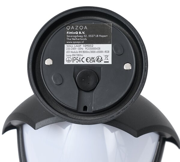 Chytré venkovní nástěnné svítidlo černé s opálovým sklem vč. LED IP54 - Classica