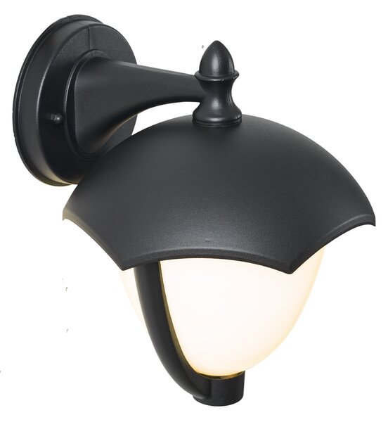 Chytré venkovní nástěnné svítidlo černé s opálovým sklem vč. LED IP54 - Classica