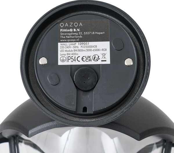 Chytré venkovní nástěnné svítidlo černé s čirým sklem vč. LED IP54 - Classica