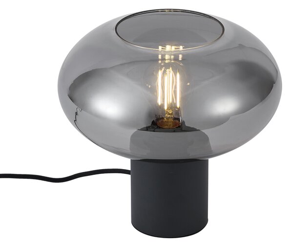 Designová stolní lampa černá s kouřovým sklem - Umbrella
