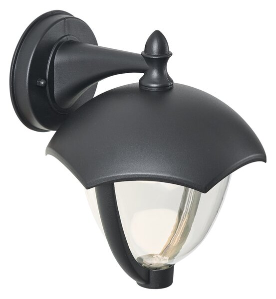 Chytré venkovní nástěnné svítidlo černé s čirým sklem vč. LED IP54 - Classica