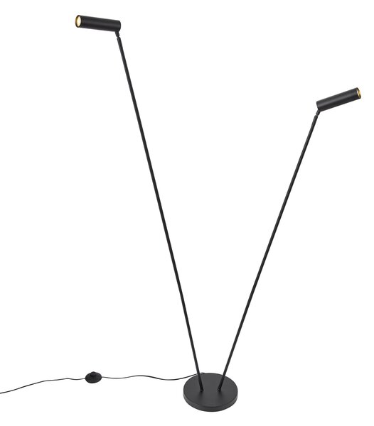 Moderní stojací lampa černá 2-světla GU10 35mm - Thomas